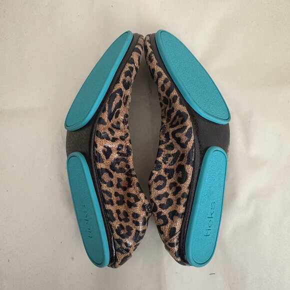 NEW Tieks by Garrieli Ballet Flats Leopard Leather Teal Soles Women 7 Flexible - Picture 6 of 8